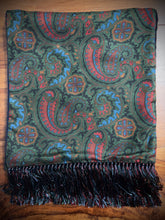 Charger l'image dans la galerie, Vivax by Sambrook Witting écharpe vintage double face paisley en cachemire laine et soie Made in England