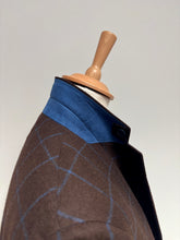 Charger l'image dans la galerie, Loro Piana blazer marron et bleu à carreaux fenêtre en laine super 120 Taille 52