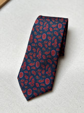 Charger l'image dans la galerie, M. Bardelli cravate vintage paisley marine en soie
