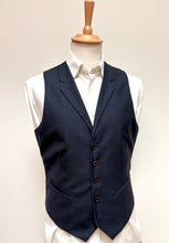 Charger l'image dans la galerie, Gilet de costume bleu marine en laine à carreaux Prince de Galles 50/L