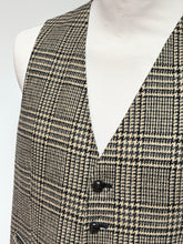Lade das Bild in den Galerie-Viewer, Gilet de costume vintage en laine à carreaux Prince de Galles 54