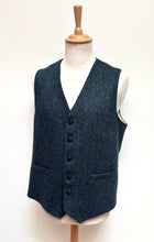 Afbeelding in Gallery-weergave laden, Gilet de costume bleu à chevrons en laine mélangée 54