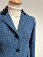 Afbeelding in Gallery-weergave laden, Harris Tweed X Printemps blazer vintage bleu femme 100% laine 38