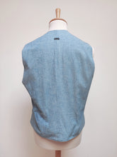 Charger l'image dans la galerie, Façonnable gilet à carreaux vintage en lin et coton L