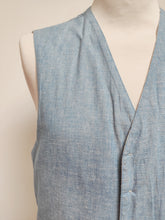 Charger l'image dans la galerie, Façonnable gilet à carreaux vintage en lin et coton L