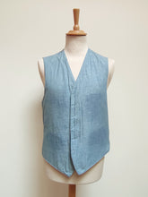 Charger l'image dans la galerie, Façonnable gilet à carreaux vintage en lin et coton L