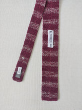 Lade das Bild in den Galerie-Viewer, Cerruti Paris cravate tricot bordeaux en pur coton Made in Italy