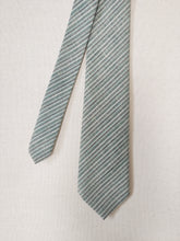 Charger l'image dans la galerie, Charles Thevenau cravate rayée vintage en coton mélangé