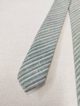 Charger l'image dans la galerie, Charles Thevenau cravate rayée vintage en coton mélangé