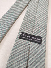 Charger l'image dans la galerie, Charles Thevenau cravate rayée vintage en coton mélangé
