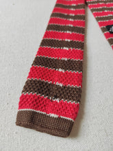 Afbeelding in Gallery-weergave laden, Ibbas Roma cravate tricot à rayures 100% coton Made in Italy