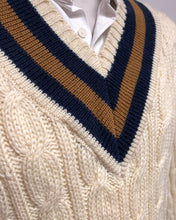 Lade das Bild in den Galerie-Viewer, St Michael pull cricket torsadé 100% laine vierge Made in UK Taille L