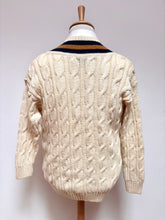 Lade das Bild in den Galerie-Viewer, St Michael pull cricket torsadé 100% laine vierge Made in UK Taille L