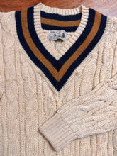 Lade das Bild in den Galerie-Viewer, St Michael pull cricket torsadé 100% laine vierge Made in UK Taille L