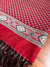 Načíst obrázek do prohlížeče Galerie, Frédérick Theak écharpe vintage double face paisley en laine et soie Made in England