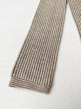 Charger l'image dans la galerie, Cravate vintage en maille beige et marron en pure laine Made in Italy
