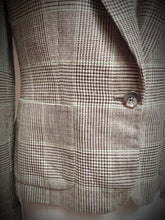 Charger l'image dans la galerie, Ralph Lauren blazer vintage femme Prince de Galles en laine, lin et soie 38