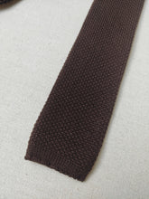 Charger l'image dans la galerie, Tino Cosma cravate tricot marron en coton Made in Italy