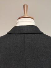 Charger l'image dans la galerie, Pardessus croisé vintage gris anthracite en pure laine peignée Made in France 52