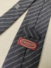 Charger l'image dans la galerie, Camerucci cravate grise rayée en laine Made in Italy
