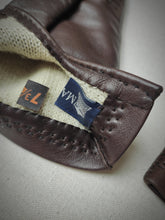 Charger l'image dans la galerie, Madelios Paris gants vintage en cuir d'agneau marron brun S