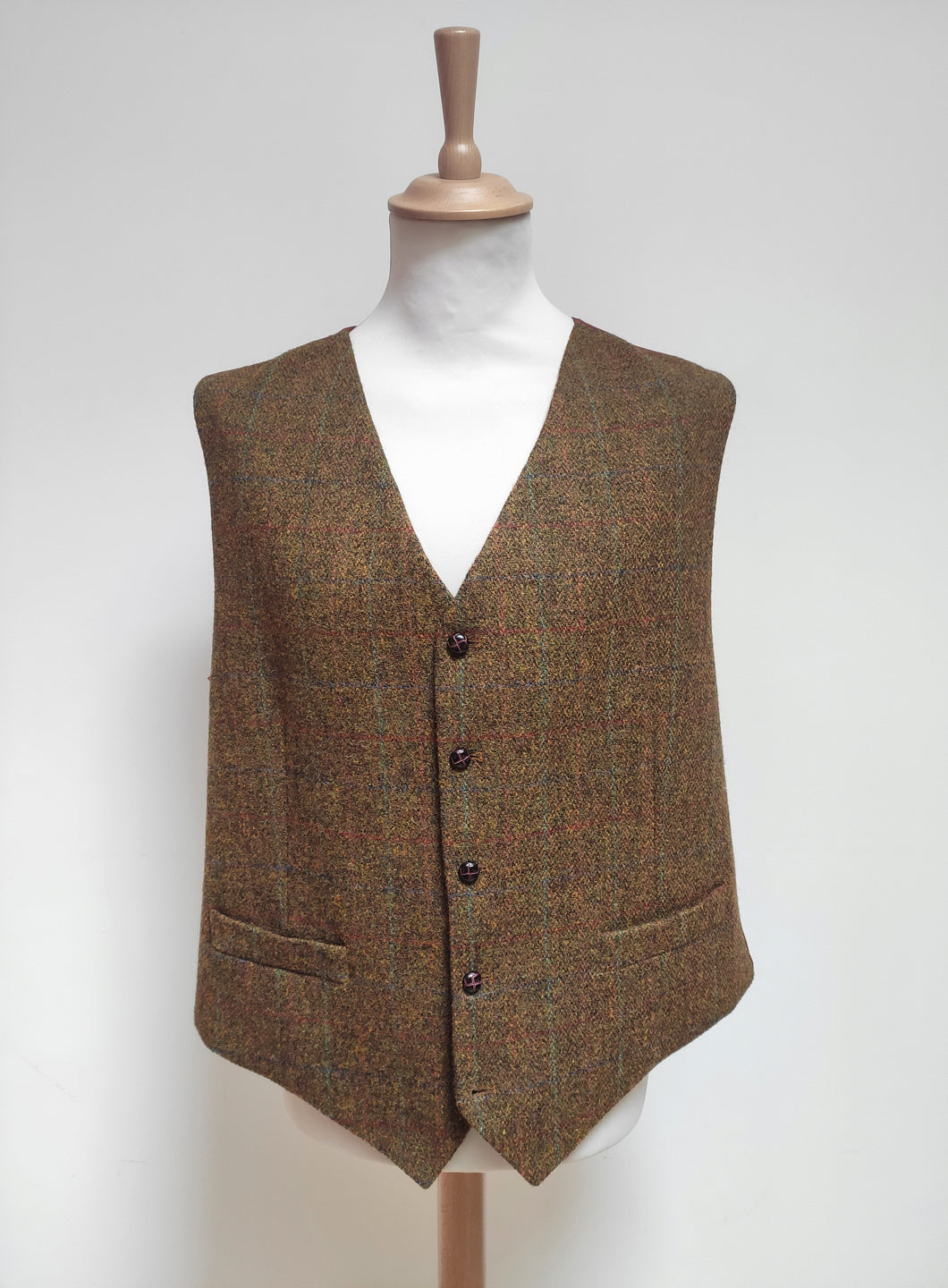 Harris Tweed gilet de costume à carreaux en pure laine vierge 58/60