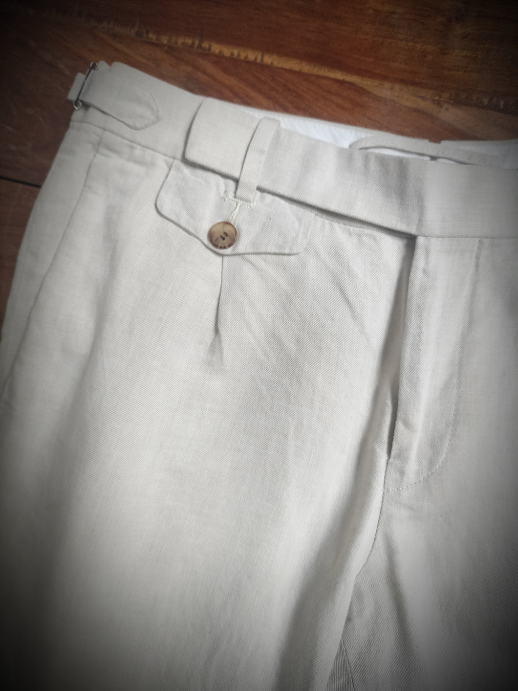 Suitsupply pantalon à pinces en coton et lin Tessuti Di Sondrio 48/M