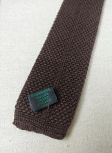 Charger l'image dans la galerie, Tino Cosma cravate tricot marron en coton Made in Italy