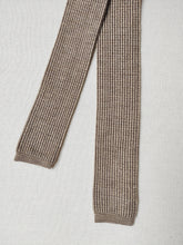 Charger l'image dans la galerie, Cravate vintage en maille beige et marron en pure laine Made in Italy