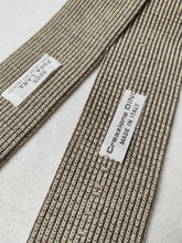Charger l'image dans la galerie, Cravate vintage en maille beige et marron en pure laine Made in Italy