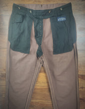 Charger l&#39;image dans la galerie, Luxire pantalon marron à doubles pinces en coton épais XL
