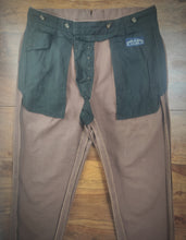 Charger l'image dans la galerie, Luxire pantalon marron à doubles pinces en coton épais L