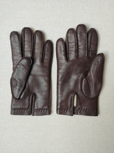Charger l'image dans la galerie, Madelios Paris gants vintage en cuir d'agneau marron brun S