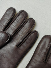 Charger l'image dans la galerie, Madelios Paris gants vintage en cuir d'agneau marron brun S