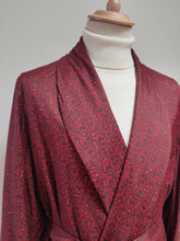 Charger l'image dans la galerie, Tootal robe de chambre paisley vintage à col châle Made in England L