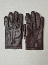 Charger l'image dans la galerie, Madelios Paris gants vintage en cuir d'agneau marron brun S