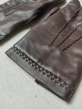 Charger l'image dans la galerie, Madelios Paris gants vintage en cuir d'agneau marron brun S