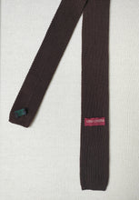 Charger l'image dans la galerie, Tino Cosma cravate tricot marron en coton Made in Italy
