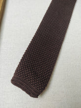 Charger l'image dans la galerie, Tino Cosma cravate tricot marron en coton Made in Italy