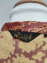 Charger l'image dans la galerie, Robe de chambre paisley vintage à col châle en satin de coton Made in France