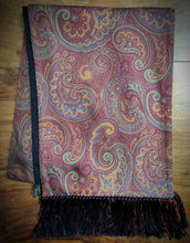 Afbeelding in Gallery-weergave laden, Neri del Ponte écharpe double face en laine et soie à motif floral Made in Italy