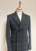 Charger l'image dans la galerie, Essentiel Antwerp X Harris Tweed manteau croisé tartan femme 100% laine S