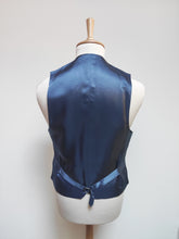 Carica l'immagine nel visualizzatore di Gallery, Suitsupply gilet de costume en tweed bleu à carreaux pure laine 44