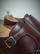 Charger l'image dans la galerie, Septième largeur doubles boucles en cuir bordeaux 10 UK / 45 FR