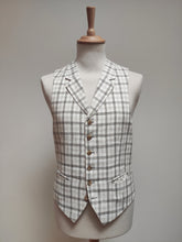 Afbeelding in Gallery-weergave laden, Suitsupply gilet à carreaux Capetown en pur lin Solbiati 44/S