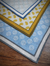 Charger l'image dans la galerie, Paul Taylor pochette bleue en lin à motif géométrique Made in Italy