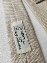 Carica l'immagine nel visualizzatore di Gallery, Drake's X Rosa & Teixeira cravate beige 100% lin Made in England