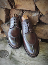 Charger l'image dans la galerie, Heschung derby femme demi-chasse en cuir texturé marron 38/38,5 FR