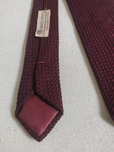 Load image into Gallery viewer, Davide Cenci cravate vintage en grenadine de soie bordeaux Made in Italy