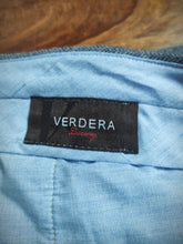 Afbeelding in Gallery-weergave laden, Verdera Luxury pantalon à chevrons 100% laine bleu gris chiné 50 Made in Italy